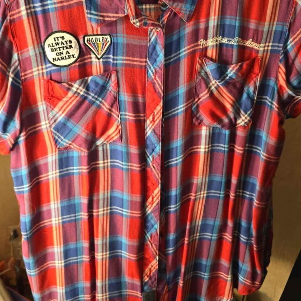 Harley Davidson Red Plaid Shirt
